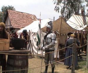 пазл Воин защищена броней и шлемом и вооруженные